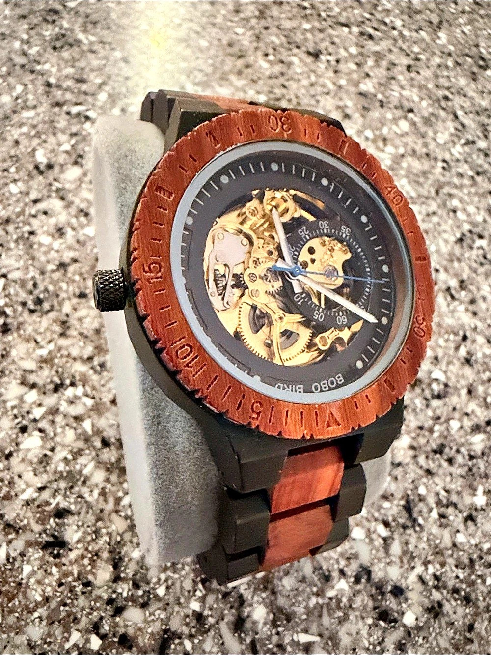 Bobo Bird Mechanical Wooden Watch GT113 Brown & Black